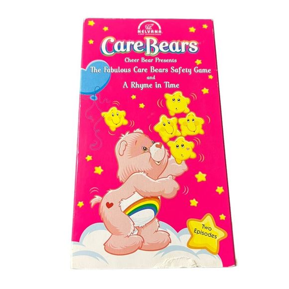 Care Bears VHS Tape 2 Episodes Cheer Bear Safety Game &‎ Rhyme Time Aprx 22 Min - Picture 1 of 8